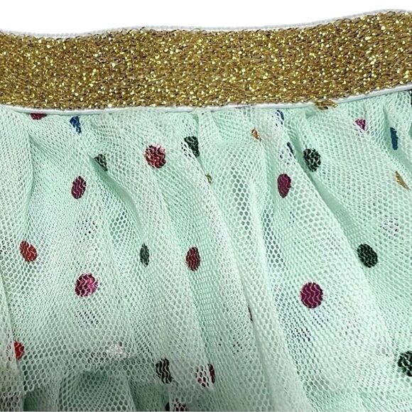 Baby Starters Tulle Ruffle Tutu Skirt Newborn Gold Glitter Dot Mesh Partywear - Picture 2 of 6